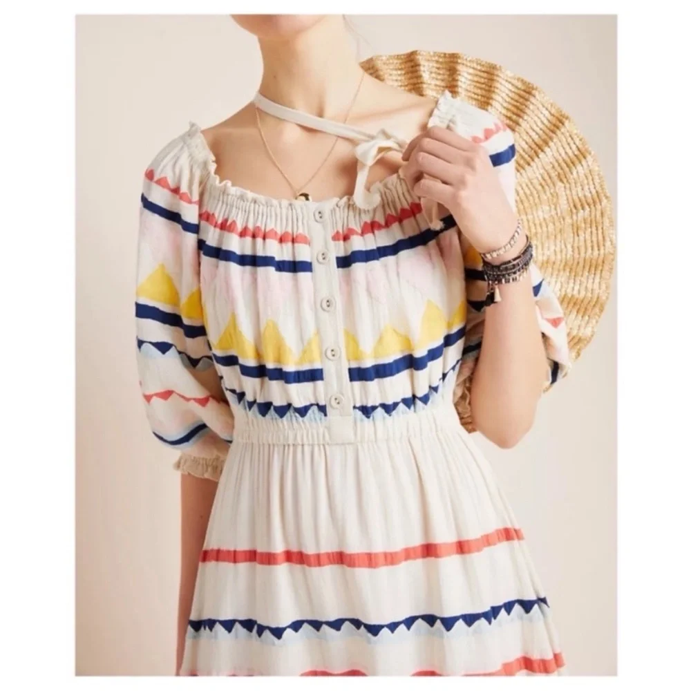 CAROLINA K Anthropologie Saria Fiesta Stripe Dress - Picture 2 of 8